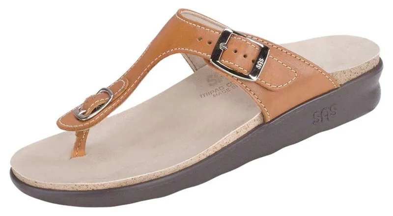 SAS Sanibel T-Strap Slide Sandal - Caramel