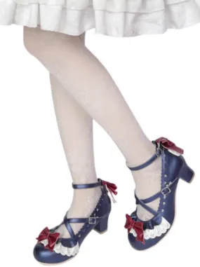 Shoes Heel Lace Elegant Original Lolita Mid