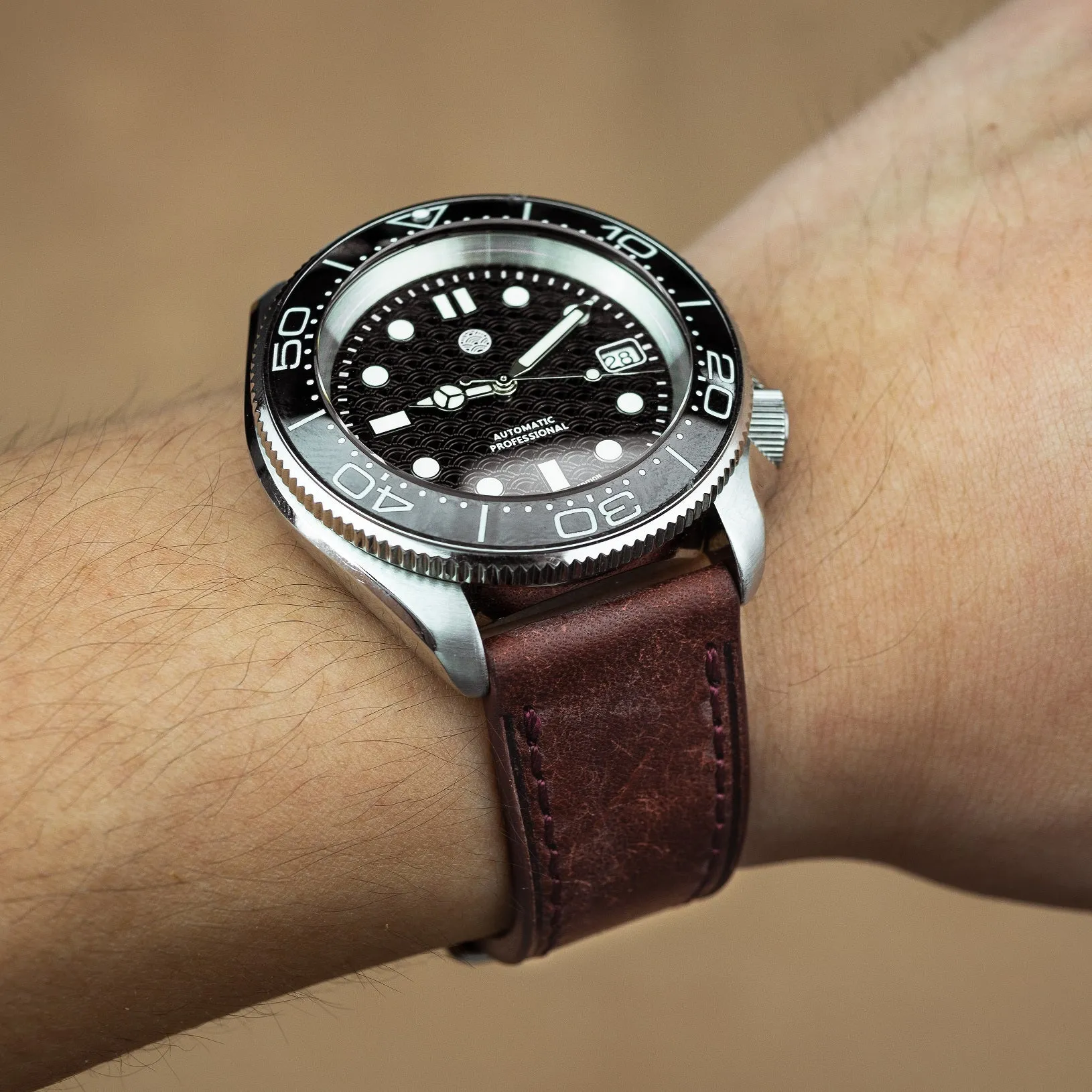 Signature Pueblo Leather Strap in Bordeaux