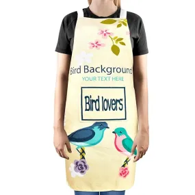 Sleeveless Strap Apron with Pocket (FABKUC ) Men and Women Cooking Kit Accessories (Birds)