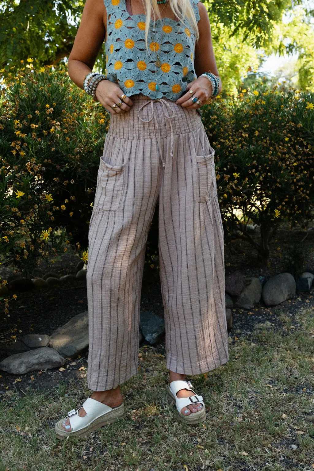 Solana Striped Pants - Mocha