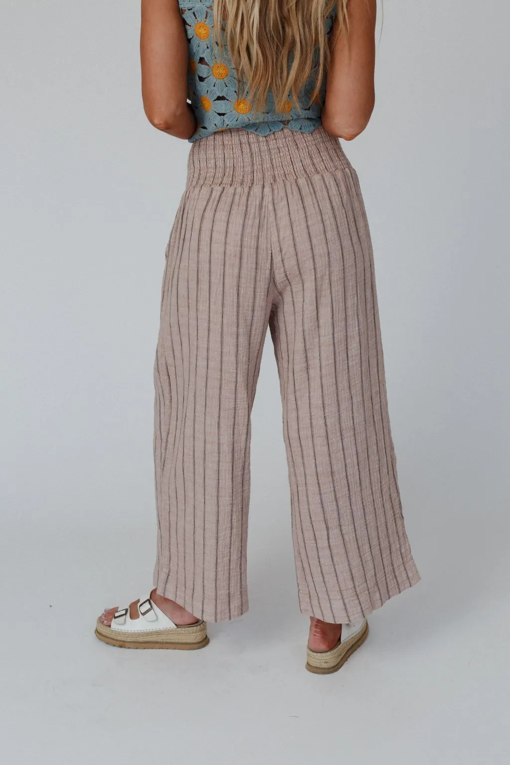 Solana Striped Pants - Mocha