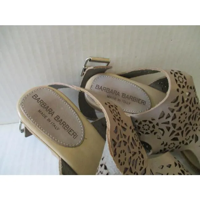 Taupe Cut Out Made In Italy Sandals Size Us