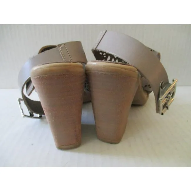 Taupe Cut Out Made In Italy Sandals Size Us