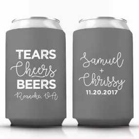 Tears Cheers Beers Wedding Can Coolers (48)