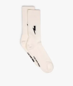 Thunderbolt-Intarsia Cotton Skate Socks
