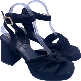Very Black Block Heel Sandals UK 5