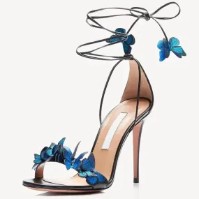 Wjczt New Luxury Design Cross Strap Sandals Women Summer Fashion Butterfly Open Toe Elegant High Heels Wedding Banquet Shoes for Women