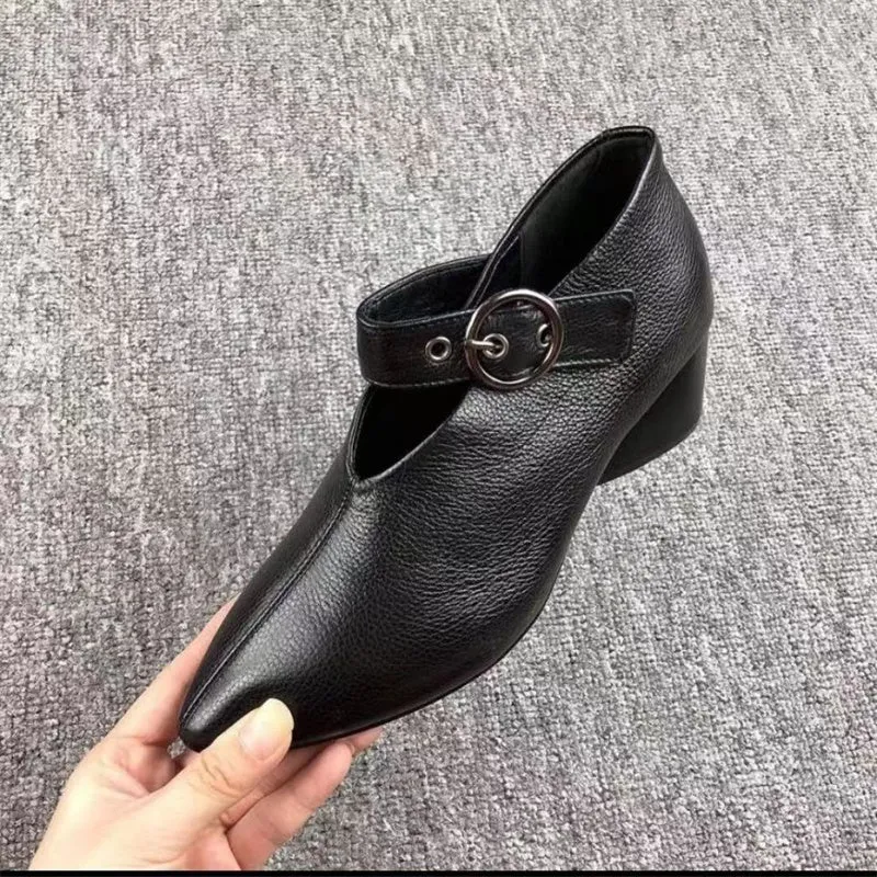Women's Chunky Heel Pointed Toe Shoes