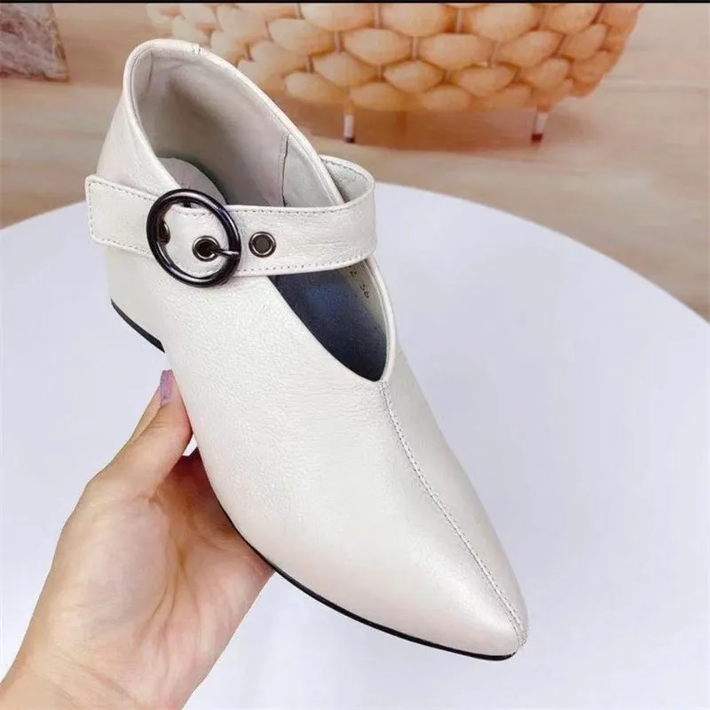 Women's Chunky Heel Pointed Toe Shoes