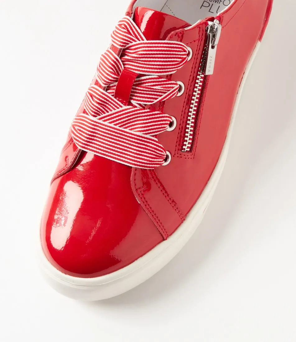 ZIERA AUDRY RED WHITE PATENT